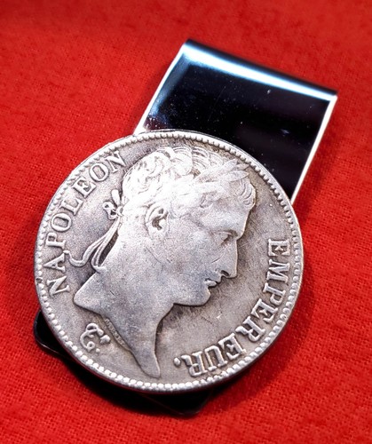 French Emperor Napoleon Bonaparte France Silver Tone Coin Money Clip + Gift Box! - Picture 4 of 4