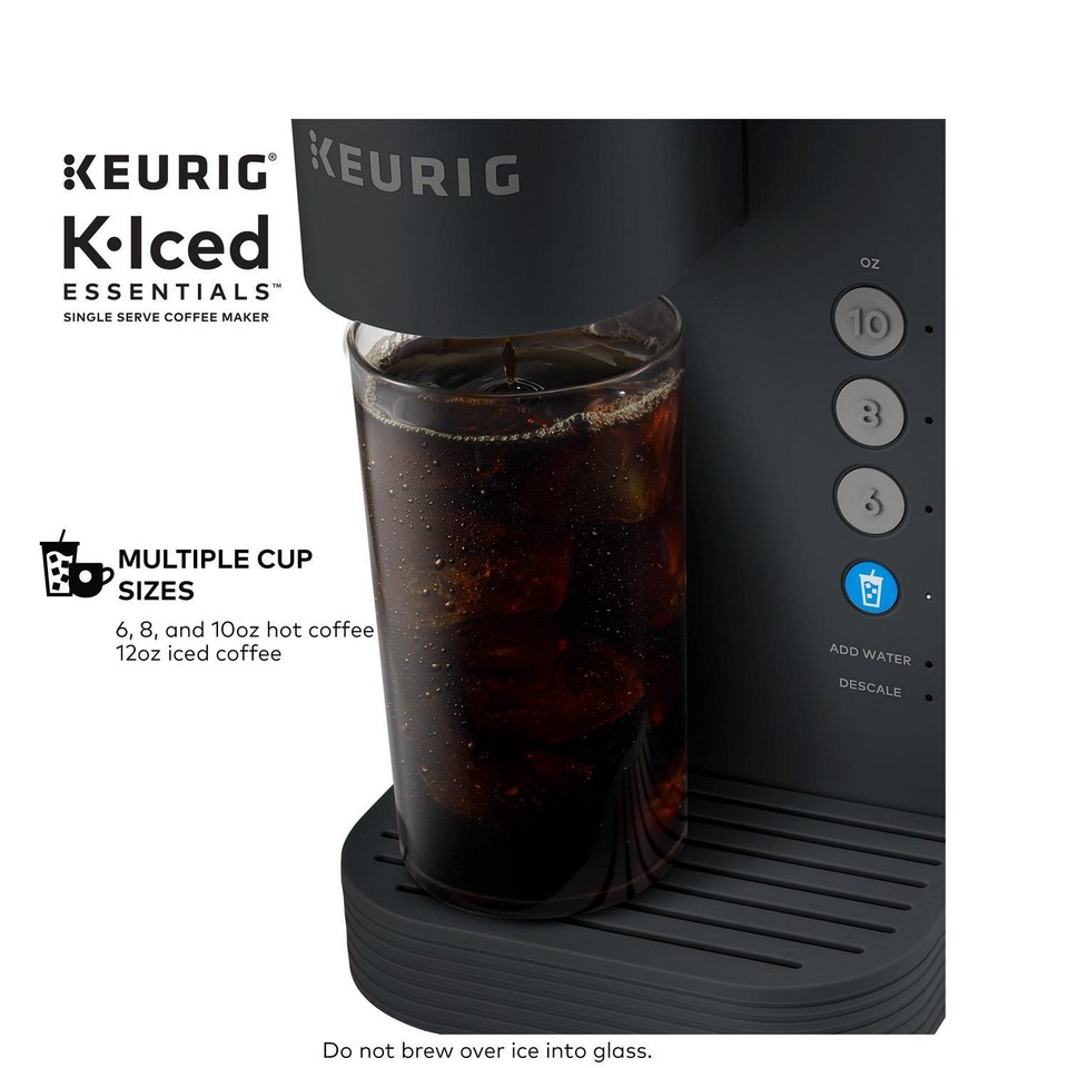 Iced and Hot SingleServe KCup Pod Coffee Maker, reusable tumbler