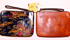 PATRICIA NASH: CASSINI WRISTLET / STORAGE / COMP CASE. NAVY/RUST. ORG 79 NOW 59
