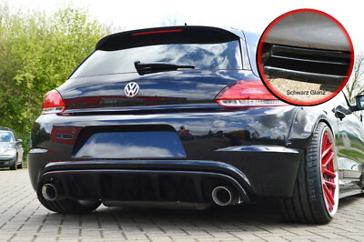 Heckansatz für Scirocco R Heckdiffusor Diffusor Stoßstange aus ABS Schwarz Glanz