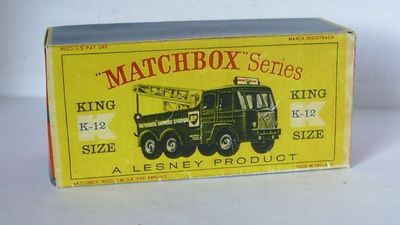Repro Box Matchbox King Size K-12 Heavy Breakdown Wreck Truck