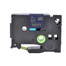 Embellish Satin Ribbon Gold on Navy Blue for Brother P-Touch TZe TZ RW34 Label