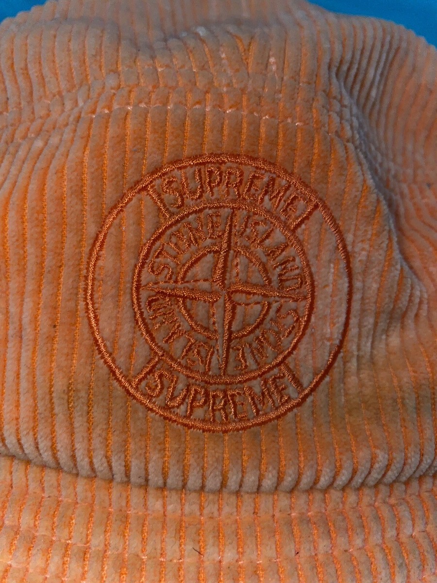 Supreme x Stone Island corduroy hat Orange baseball cap dad