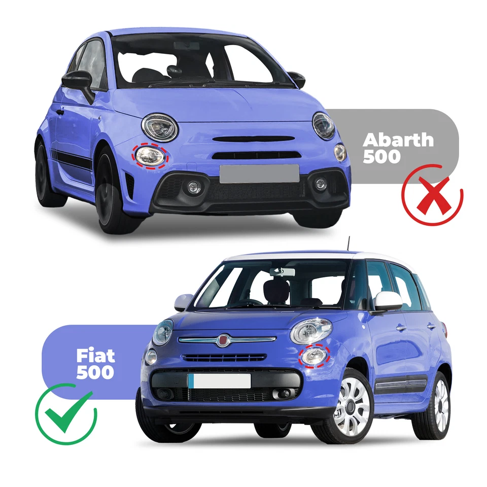 For Fiat 500 2012-2017 Turn Signal Parking Lights Right+Left Clear Lens W/Bulbs - Image 2 of 4