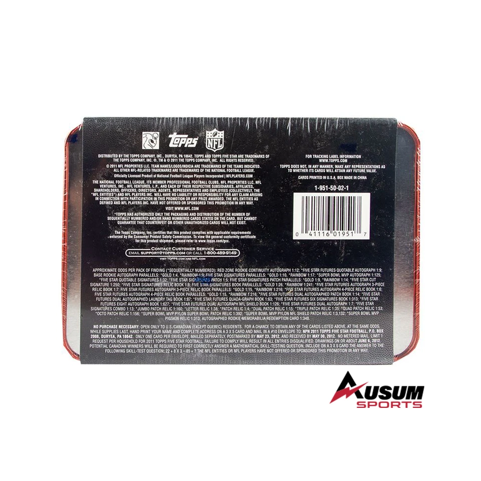 2011 Topps Five Star Football NFL Factory Sealed Trading Cards 1-Pack Hobby Box - Image 3 of 3