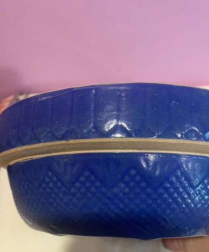 SET/3 1900’s SALT GLAZE Stoneware Nesting BOWLS Old Glory BLUE ANTIQUE HTF - Picture 4 of 24