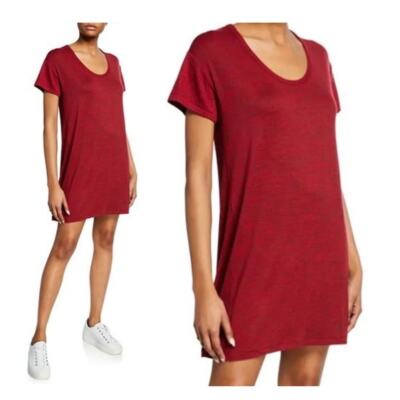Rag & Bone Clara Mixed Texture Red T-Shirt Dress Size Small
