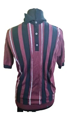 PRETTY GREEN X JOHN SMEDLEY MOD POLO TOP BURGUNDY SIZE LARGE REF