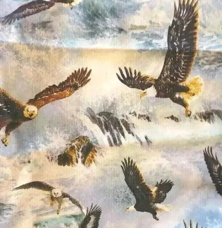 eagle bird of prey fun fabric animal print piece 21 by 23 inch new - Image 2 of 2