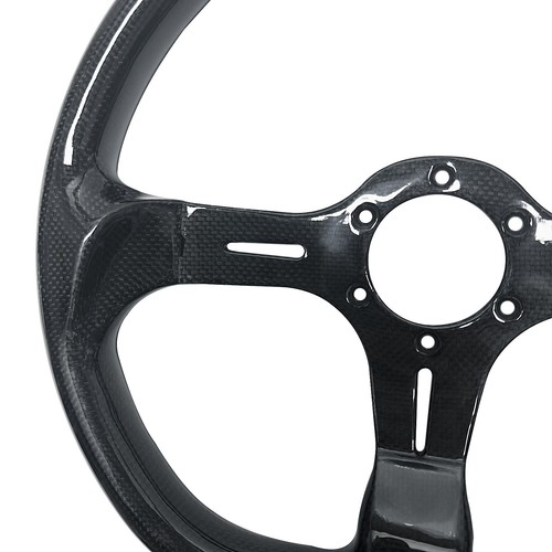 350mm Universal Carbon Fiber Racing Steering Wheel Flat Bottom Semicircle Jet - Picture 4 of 6