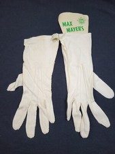 Vintage Max Mayers White Ladies Gloves Original Tags Some Age Yellowing