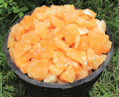 Rough Orange Calcite: 1/2 lb Bulk Lot (Natural Raw Crystal Specimens) 8 oz