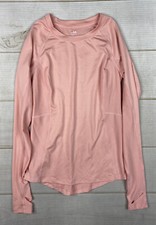 Fila Sport Womens Top XS Pink Long Sleeve Stretch Thumb Hole Stretch Workout Gym