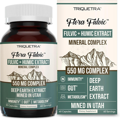 Flora Fulvic | Fulvic Acid + Humic Acid Complex   550 Mg |Mined in Utah, Prehist