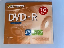 4pk Memorex DVD-R 16X 4.7 GB 120 Min NEW with cases