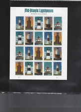 5621 - 5625 Mid Atlantic Lighthouses Forever Sheet
