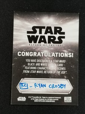 Topps Star Wars Sketch Card Bib Fortuna Ryan Crosby Auto | eBay