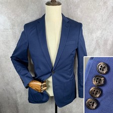 J Crew Ludlow Blazer Jacket Men 36R Blue Larusmiani Unstructured Sport Coat