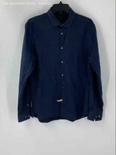 John Varvatos Mens Blue Long Sleeve Collared Button-Up Shirt Size Medium