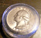 1964 D Washington Quarter 90% Silver Coin BU Condition