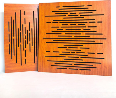 2 Pack 20''x20''x2'' Sound Absorption-Diffusion Acoustic Panel Wood Laminated Acous