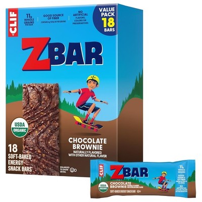CLIF Kid Zbar - Chocolate Brownie - Soft Baked Whole Grain  - 1.27 oz. (18 Pack)