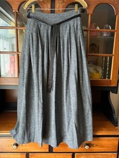 NEW Isabella Bird Gray Pleated Skirt Academia Equestrian Wool Flannel Maxi M