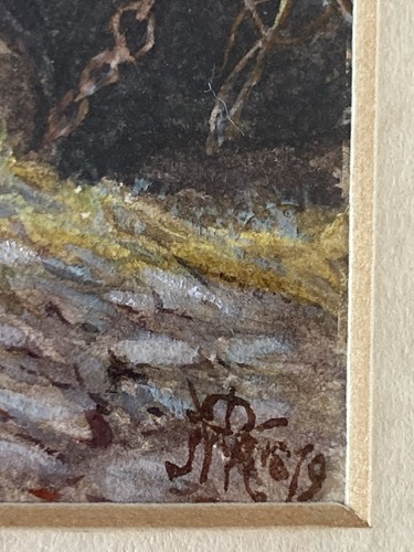 Antique 19th Century Watercolour Coastal Scene Fishing Boats - Signed - Framed - Picture 12 of 23