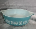 Vintage Pyrex Butterprint Turquoise 1 PT Casserole Dish 471  No Lid