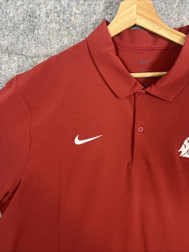 Washington State Cougars Football Nike Dri-Fit Polo Shirt Crimson Men’s 2XL NEW - Picture 6 of 11