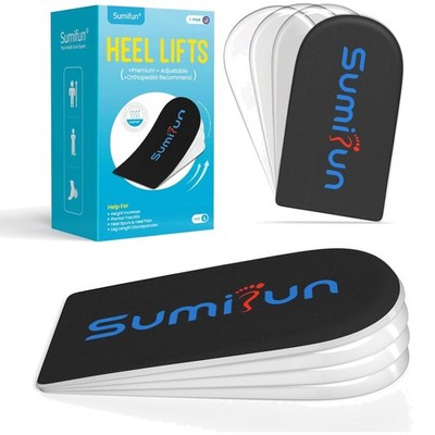 Verstellbare orthopädische Ferseneinlegesohlen Schwarz Sumifun