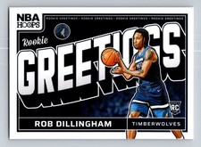 #10 Rob Dillingham 2024-25 Hoops Rookie Greetings RC Timberwolves