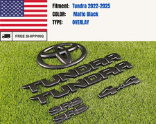 Fit For 2022-2025 Toyota Tundra Overlay Emblems Kit Matte Black Sr5 4x4 6pcs Set