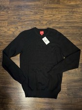 Guess Jeans Men's Stero Embossed Sweater Long Sleeve Crew Black Viscose 70 Sz:S