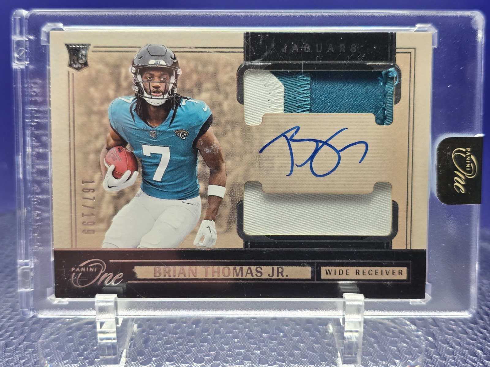 2024 Panini One Brian Thomas Jr. Rookie Dual Patch Auto RPA /199 Jags