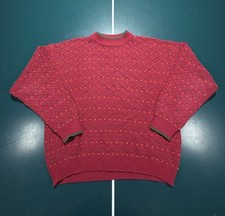 Vintage 80s Eddie Bauer Birdseye Sweater Men  s Large Ribbed Multi Color USA Made