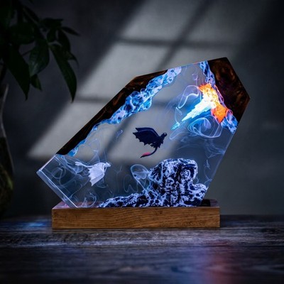 Toothless & Light Fury epoxy Lamp LED Night Light How to Train Your Dragon gift