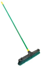 Bulldozer 24-Inch Multi-Surface Push Broom, 60" Wood Handle, Green, for Outdo...