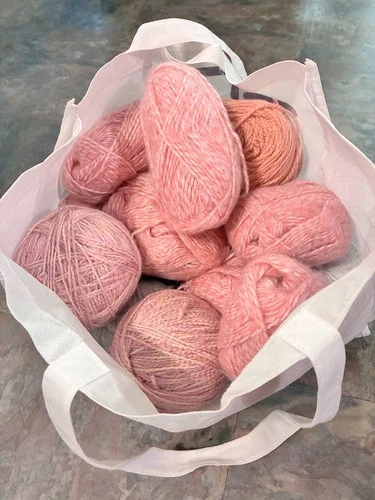 19 Skeins of NEW Unused WOOL Yarn Pinks Gray  Huge lot of Yarn image 2