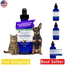 Dog Cat Eye Drops - Colloidal Silver DMSO - Ulcer Infection Cataract Relief 4oz