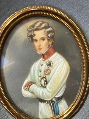 MINIATUR-HAND-MALEREI 1848, Joseph K. F. Herzog von Reichstadt Napoleon II 9x10