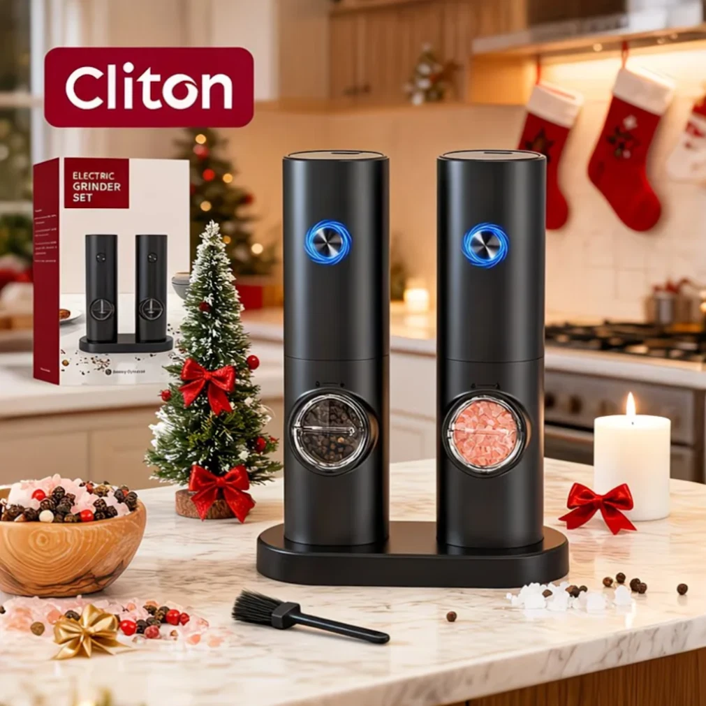 Cliton Electronic Salt and Pepper Grinding Mill - One Hand Operated Grinders
