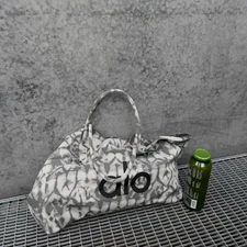 ALO Yoga Gray Tie Dye Large Canvas Tote Bag Gym Travel Carry-on NWT