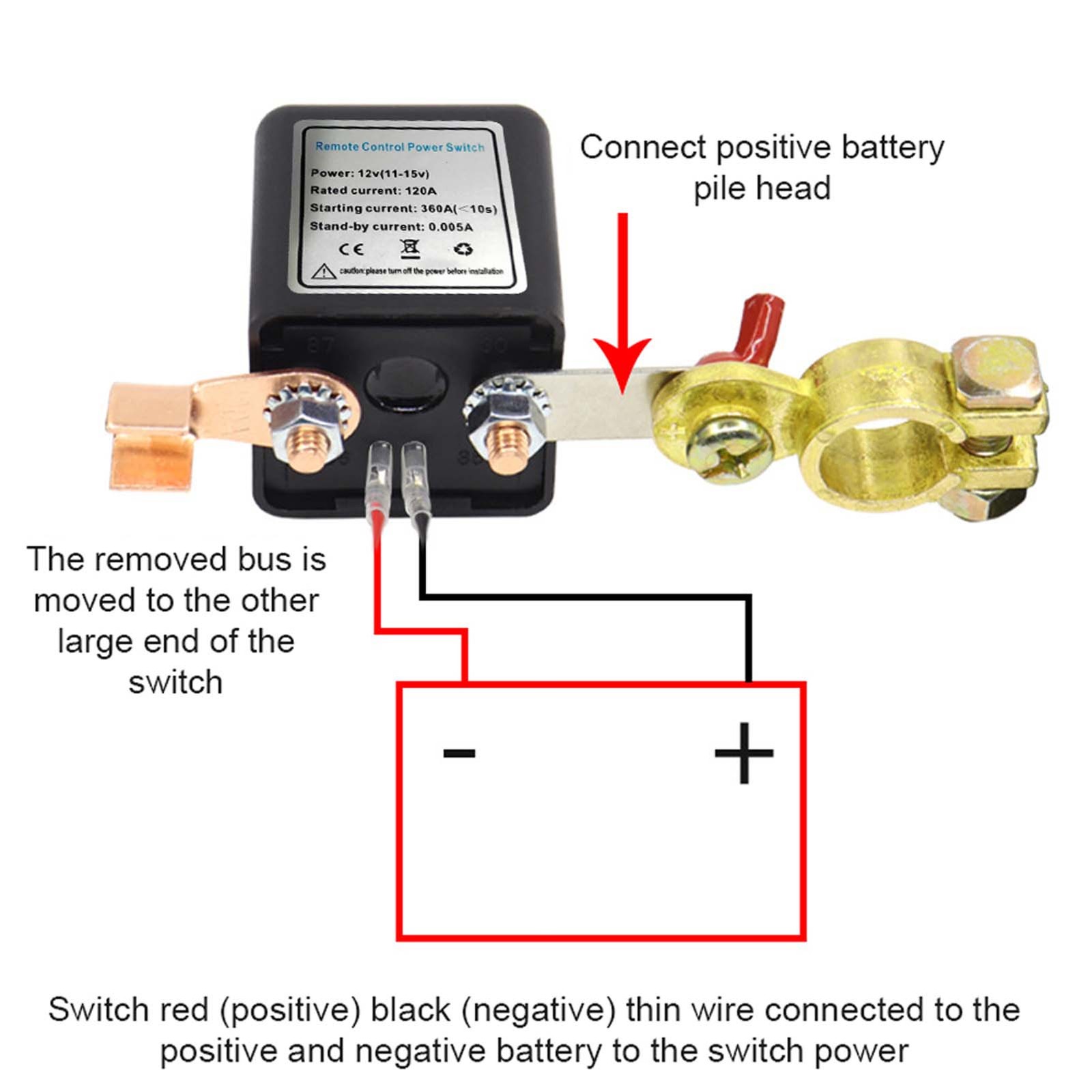 12 V Car Battery Relay Wireless Remote Battery Disconnect Switch Battery Switch