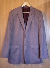 Valentino Italy Size 54 US 44 Burgundy Fleece Wool 2-Button Jacket