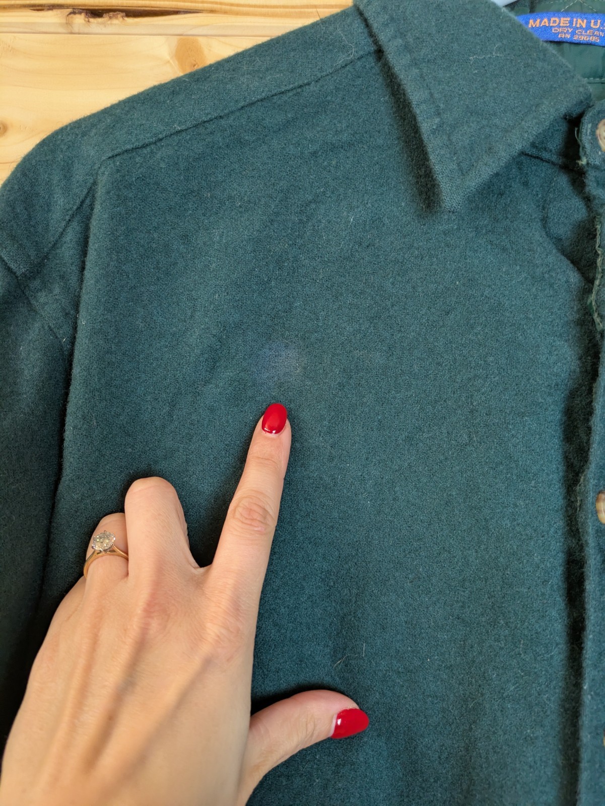 Vintage Pendleton Forest Green Wool Button Down O… - image 6