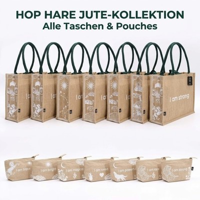 Strandtasche Jutetasche & Täschchen Set ''I Am Brave'' Nachhaltig Sommer Geschenk