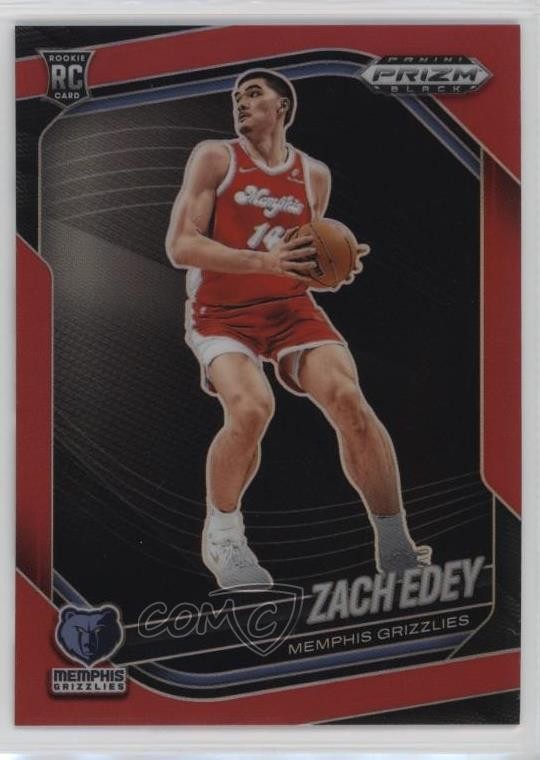 2024-25 Panini Prizm Black Red Prizm 62/299 Zach Edey #64 0a6