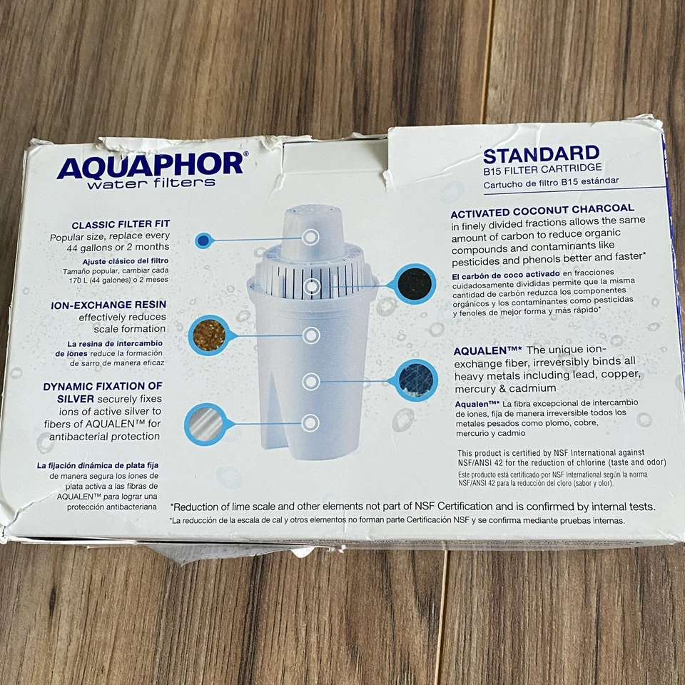 3 filtros de agua Aquaphor B15 paquetes sellados estándar Foto 3 de 3