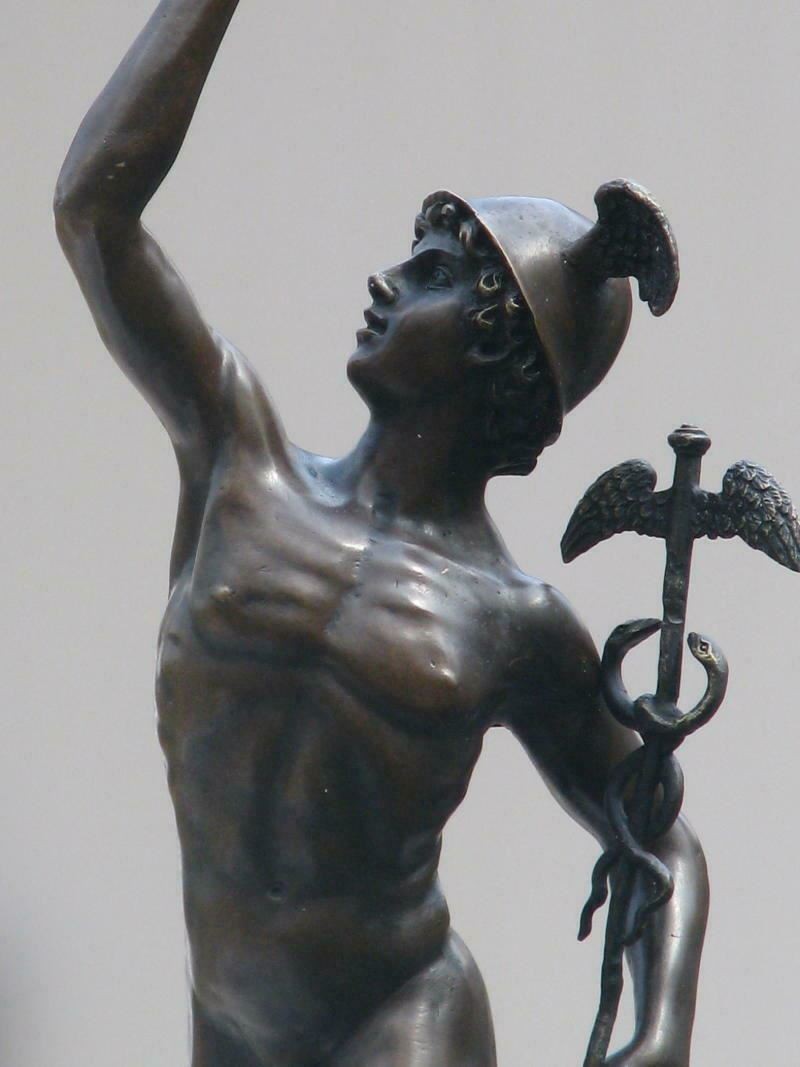 Bronze Sculpture Statue Stunning Mercury Hermes Signed Hand Made Decor Figurine thumbnail 2